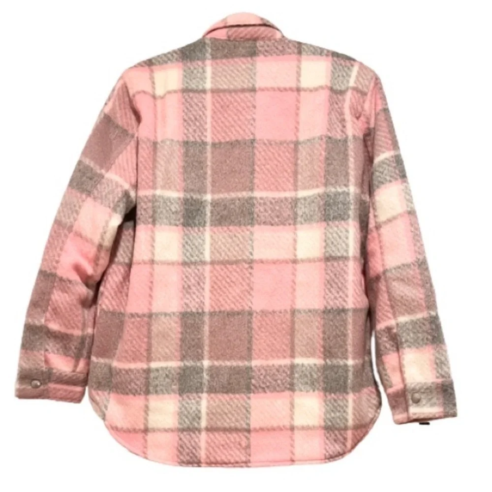 NWT Blank NYC Cabin Fever Pink Plaid Shacket Size Medium